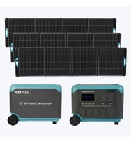 ANTFEA F3600 Ultra + BF3600 Backup + 3 adet 400W Güneş Paneli [ 3.6 kW / 7.6 kWh / 1.2 kW ]