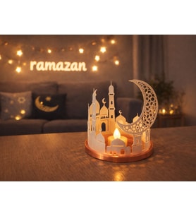 LED Hilal Şeklinde Mumluk – İslami Dekorasyon