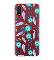 PrintiFy Samsung Galaxy A01 ile Uyumlu 1mm Slim Fit Nazar Boncuğu 3 Baskılı Şeffaf  Kılıf