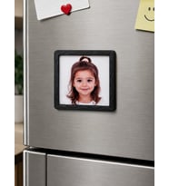 8 Adet Siyah Çerçeveli Fotoğraf Baskılı Mıknatıslı Magnet 6x6 cm – Kişiye Özel