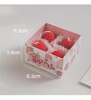 4 Adet Mini 3,5cm Çilek Mum Çilek Kokulu