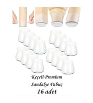 Orta Boy 16 Adet 2 Cm-3cm Keçeli Silikon Masa Sandalye Pabuç Sandalye Kaydırmaz Zemin Koruyucu