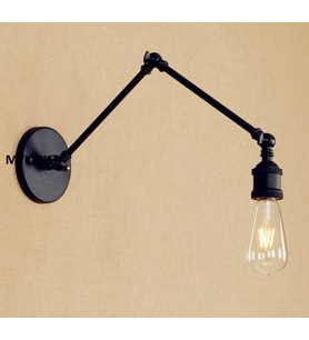 MYLİGHTS RETRO RUSTİK   MAT SİYAH  METAL  AKROBAT APLİK  OKUMA LAMBASI  