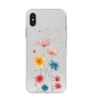 Iphone X ve XS Uyumlu Çiçek Tasarımlı Şeffaf Telefon Kılıfı