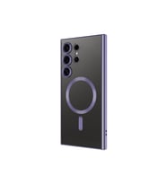 Xiaomi Poco F5 PRO 5G Kılıf Kamera Lens Korumalı Renkli Magsafe Şeffaf Silikon Derin Mor (Koyu Mor)