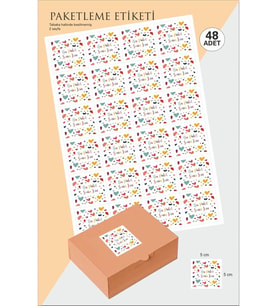 43 cici süsler organizasyon Bu Paket Senin İçin Etiket 5x5 cm Paketleme Sticker Kesilmemiş 48 Adet