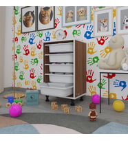 Kenzlife sepetli mutfak dolabı ruberu cvz 074x45x30 banyo oyuncak çamaşır beyaz 5 li sepet (Karışık)