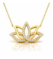 Gümüş Gold Lotus Çiçeği Kadın Kolye
