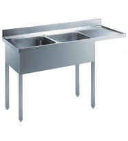 Electrolux Professional Tezgahaltı Bulaşık Makinesi İçin Tezgah, 2 Evyeli (400x500 Mm), Damlalık Sağda - 1600 Mm EDBD1617R