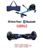Elektrikli Kaykay Scooter Akıllı Denge Hoverboard + HoverKart + Çanta FULL LEDLİ EXTREM87 PAKET D12