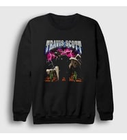 Presmono Unisex Siyah Lightning Astroworld Travis Scott Sweatshirt 42835tt