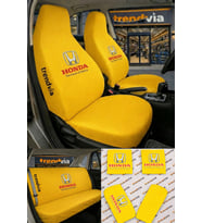 Honda Logolu Oto Koltuk Kılıfı Ön Arka Set – Penye Likralı Universal Koltuk Koruyucu Servis Kılıfı