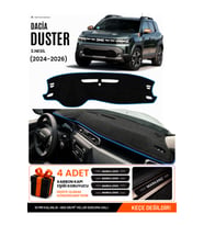 DACİA DUSTER 3 NESİL (2024-2026) Uyumlu Torpido Örtüsü Torpido Kılıfı - Siyah Mavi
