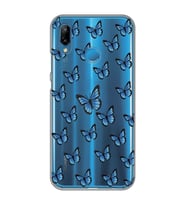 Huawei P20 Lite Uyumlu Kelebek Desenli Şeffaf Telefon Kılıfı