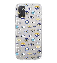 PrintiFy Samsung Galaxy A02s ile Uyumlu Nazar Boncuğu 2 Baskılı Kamera Korumalı Şeffaf Silikon Kılıf