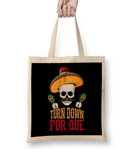 Funny Turn Down Por Que Cinco De Mayo Skeleton Bez Çanta Uzun Saplı