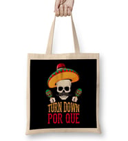 Funny Turn Down Por Que Cinco De Mayo Skeleton Bez Çanta Uzun Saplı
