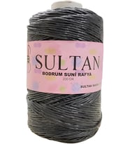 Bodrum Suni Raffia Rafya El Örgü İpi 200 gr 04 Siyah