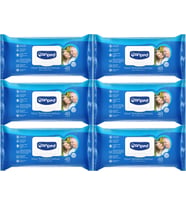 Canped Hasta Vücut Perine Temizleme Islak Mendil Havlu 48 Yaprak XL (6 Lı Set) Plastik Kapaklı