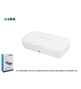 S-link SL-UVS28 Beyaz  yüzde 99 Virüs ve Bakteri Öldürücü Wireless Şarj Destekli UV Sterilizatör Kutu