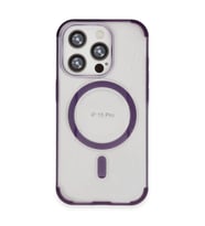 Northcity Hilton MagSafe iPhone 15 Pro ile Uyumlu Kılıf - Derin Mor