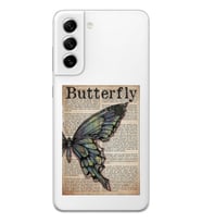 Samsung Galaxy S22 Uyumlu Butterfly Tasarımlı Şeffaf Telefon Kılıfı