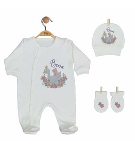 Pia Baby Gl 2203 İsme Özel Üçlü Tulum Set