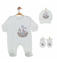 Pia Baby Gl 2203 İsme Özel Üçlü Tulum Set