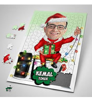 Kişiye Özel Yeni Yıl Neşe Getirsin Karikatürlü Puzzle