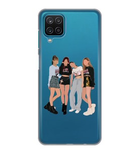 Samsung Galaxy M12 Uyumlu Blackpink Tasarımlı Şeffaf Telefon Kılıfı
