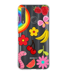 PrintiFy Huawei Honor 20 Lite ile Uyumlu 1mm Slim Fit Water Color 5 Baskılı Şeffaf  Kılıf