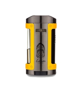 Lubinski Sehpalı Kılıflı Dört Torch Puro Çakmağı Gunmetal-Sarı LB-706