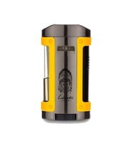 Lubinski Sehpalı Kılıflı Dört Torch Puro Çakmağı Gunmetal-Sarı LB-706