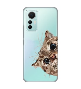 Xiaomi Mi 12 Lite Uyumlu Tatlı Kedi Desenli Şeffaf Telefon Kılıfı