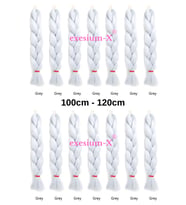 X-Pression Afrika Örgüsü Ve Rasta Için Sentetik Saç 100gr-GREY