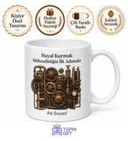 Steampunk Mekanik Dişli Çark Buhar Makinesi Kupa Bardak Özel Tasarım Hediye