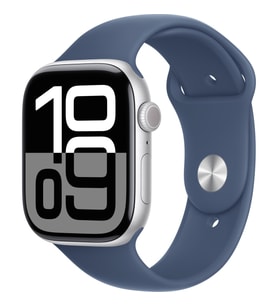 Apple Watch Series 10 Gps 46MM Silver Aluminium Case With Denim Sport Band - S/m