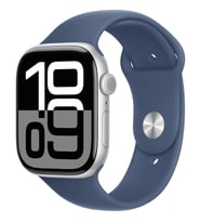 Apple Watch Series 10 Gps 46MM Silver Aluminium Case With Denim Sport Band - S/m