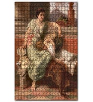 Cakapuzzle Kanepede Oturan Kadın Dizinde Uyuyan Kız Puzzle Yapboz MDF (Ahşap) (120 Parça)