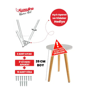 Konik Sehpa Ayağı  39 Cm 3 Adet -  3'lü Plastik Ayak Bağlantı Aparatı ve Vidalar Hediye