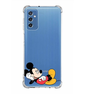 Samsung Galaxy M52  Köşe Korumalı Antişok Kapak Mickey Mouse Tasarımlı Şeffaf  Kılıf