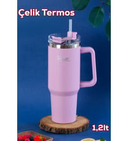 Perotti Colte V1 Paslanmaz Çelik Pembe Termos Bardak 1,2 Lt