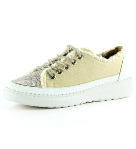 Erkan Saçmacı Vanessa Bej Denim Taşlı Sneaker