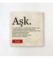 Kişiye Özel Aşk Temalı İsme Özel Taş Bardak Altlığı
