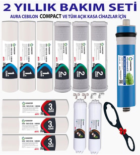 Aura Cebilon COMPACT ve Tüm Açık Kasa Cihazlar ile Uyumlu 2 YILLIK Filtre Seti