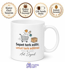 E-ticaret Yöneticisine Hediye Sepet Terk Etme Kargo Entegrasyon Baskılı Kupa Bardak