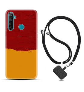 Realme 5i 5 Pro 6i 7 Pro 8 Kılıf Boyun Askılı Silikon Sarı Kırmızı Boya 1708