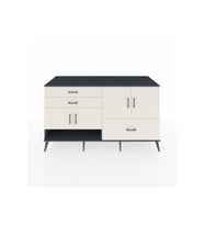 Kronos Konsol 3 Raflı 3 Çekmeceli 4 Kapaklı 176x59x99 Antrasit-Aytaşı