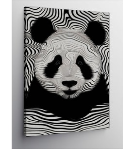 Kanvas Tablo Siyah Beyaz Çizgili Panda
