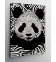 Kanvas Tablo Siyah Beyaz Çizgili Panda